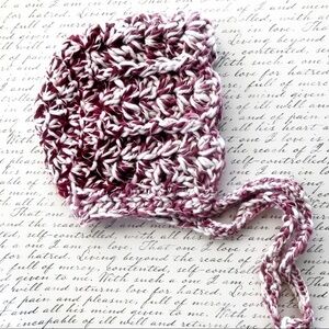 Handmade Chunky Christmas Knit Newborn Baby Bonnet